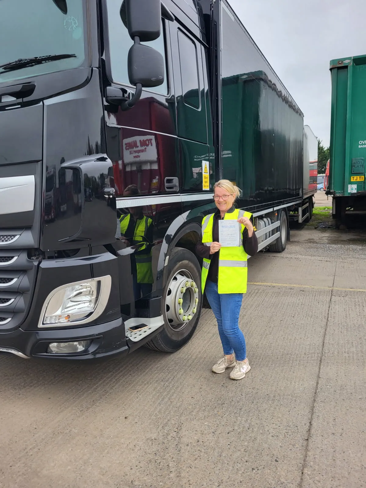 woman passing test